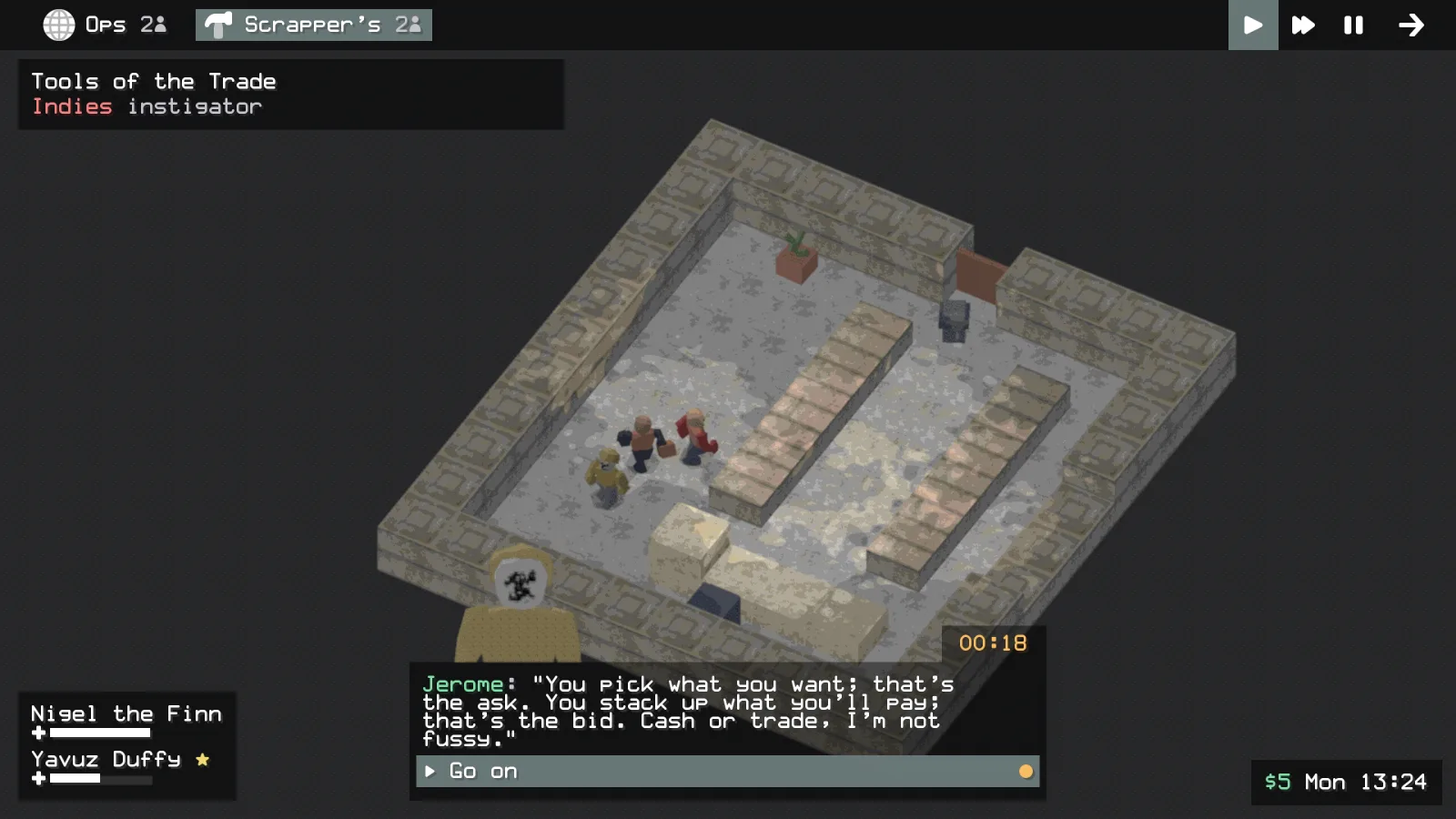A goods exchange screen weighing a trade offer.